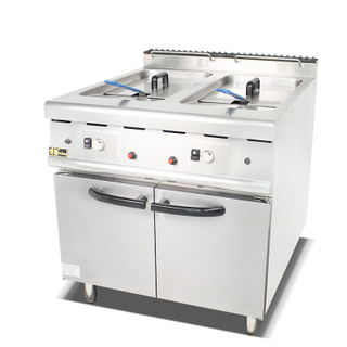 Gas Fryer (2-Tank&2-Basket) With Cabinet（BGF-985）