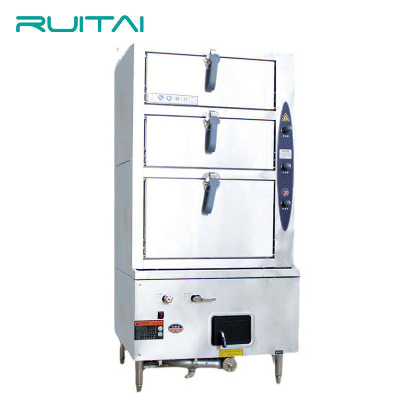 RUITAI Energy-saving Gas Rice Seafood Steamer/Electric Gas Seafood Steamer/Gas 3 doors Electromagnetism Seafood Steamer cabinet