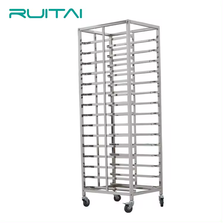 RUITAI Rack Trolley 201 Stainless Steel Aluminium Alloy Metal Baking Cooling 15 Layers Rack Trolley