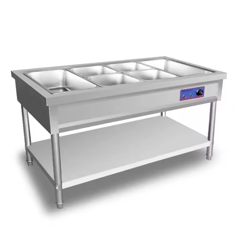 Hot sale fast food electric food warmer display countertop Bain Marie buffet food warmer with glass