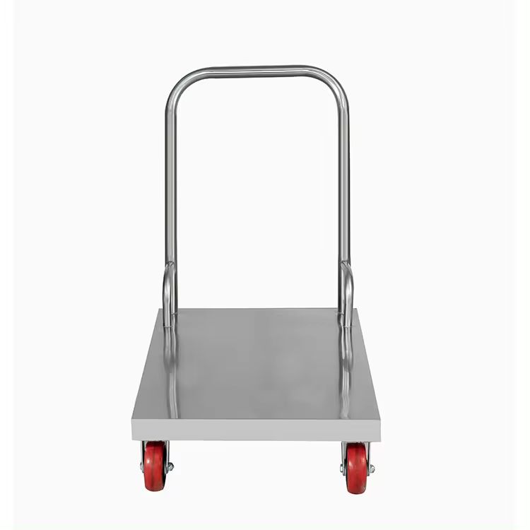 RUITAI Stainless steel 350kg Mute Foldable Industrial Transport Platform Truck Hand Carts Heavy Duty Cargo Trolleys