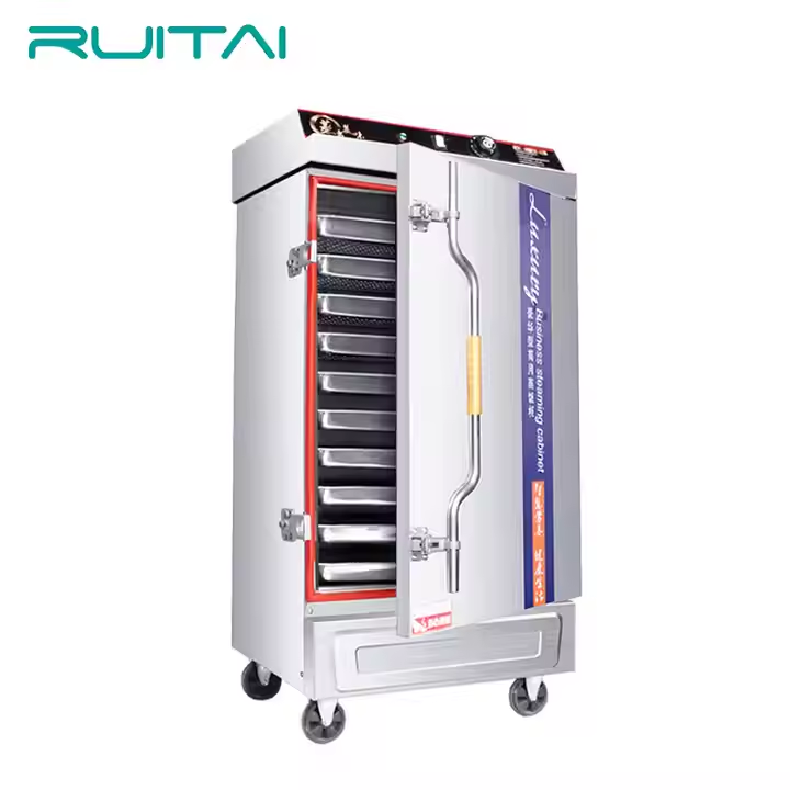 RUITAI Factory Direct Commercial Kitchen equipment 12 tray gas rice Seafood steamer Cabinet For Restaurant